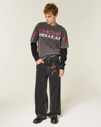 T-shirt graphique Dodge Hellcat épais et carré