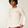 T-shirt graphique à manches longues superposées avec tête de loup