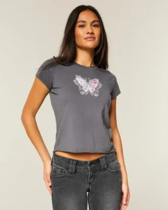 T-shirt graphique papillon facile à porter