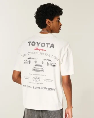 T-shirt graphique Toyota Supra épais et carré