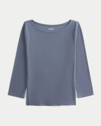 T-shirt à manches 3/4 et encolure en V