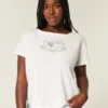 T-shirt à motif cœur et nœud dans le dos