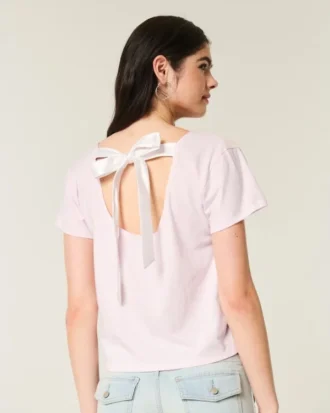 T-shirt à motif floral et nœud facile à nouer