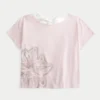 T-shirt à motif floral et nœud facile à nouer