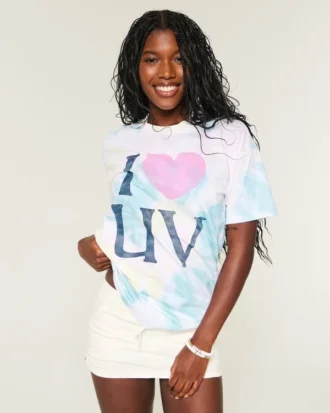 T-shirt oversize Tie-Dye I Heart UV Graphic T-shirt oversize Tie-Dye I Heart UV Graphic
