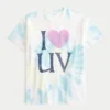 T-shirt oversize Tie-Dye I Heart UV Graphic