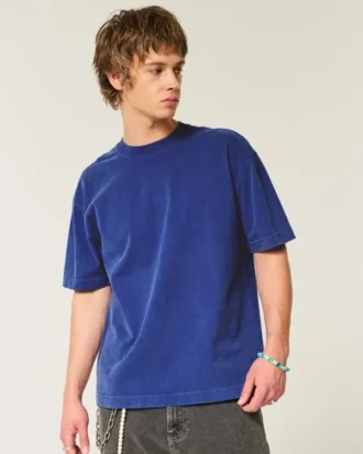T-shirt épais à col rond et coupe carrée