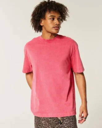 T-shirt épais à col rond et coupe carrée