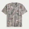 T-shirt épais à col rond et motif camouflage