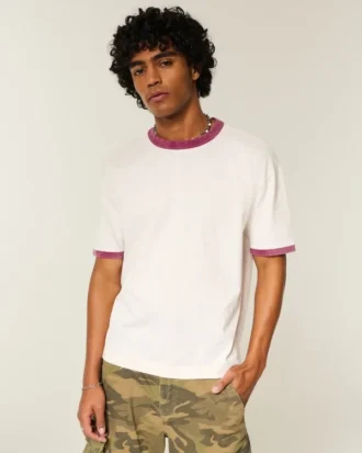 T-shirt épais en coton à col rond