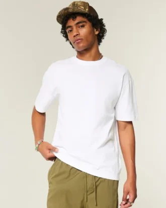 T-shirt épais en coton à col rond