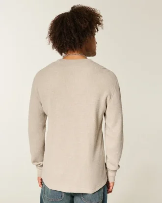 T-shirt thermique à manches longues et coupe décontractée