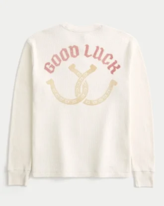 T-shirt thermique à motif Good Luck