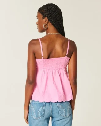 Top babydoll brodé scintillant