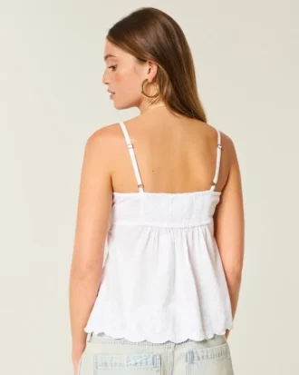Top babydoll brodé scintillant