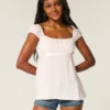 Top babydoll facile à nouer en satin Top babydoll facile à nouer en satin
