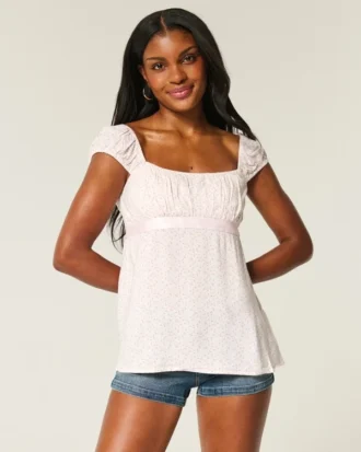 Top babydoll facile à nouer en satin