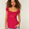 Top babydoll facile à nouer en satin Top babydoll facile à nouer en satin