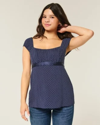Top babydoll facile à nouer en satin