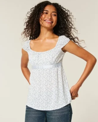 Top babydoll facile à nouer en satin