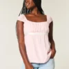 Top babydoll facile à nouer en satin Top babydoll facile à nouer en satin