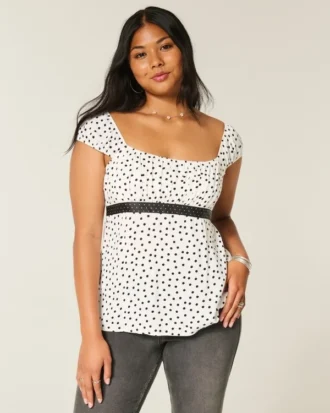Top babydoll facile à nouer en satin