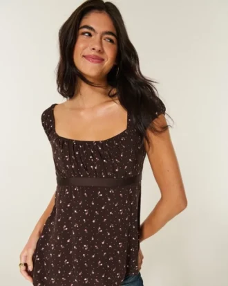 Top babydoll facile à nouer en satin