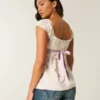 Top babydoll facile à nouer en satin Top babydoll facile à nouer en satin
