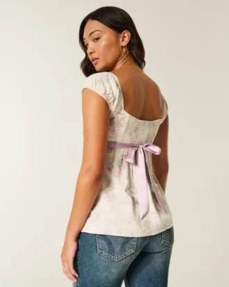 Top babydoll facile à nouer en satin