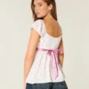 Top babydoll facile à nouer en satin Top babydoll facile à nouer en satin