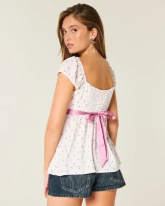 Top babydoll facile à nouer en satin