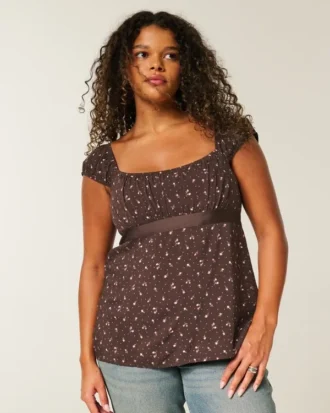 Top babydoll facile à nouer en satin