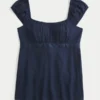 Top babydoll facile à nouer en satin Top babydoll facile à nouer en satin