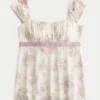 Top babydoll facile à nouer en satin Top babydoll facile à nouer en satin