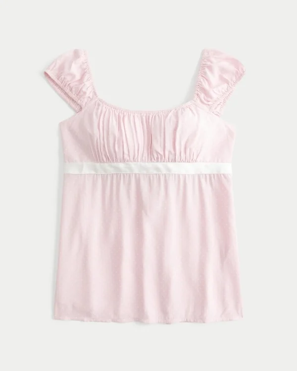 Top babydoll facile à nouer en satin Top babydoll facile à nouer en satin