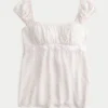 Top babydoll facile à nouer en satin Top babydoll facile à nouer en satin