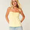 Top babydoll sans bretelles cintré Top babydoll sans bretelles cintré