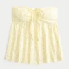 Top babydoll sans bretelles cintré Top babydoll sans bretelles cintré
