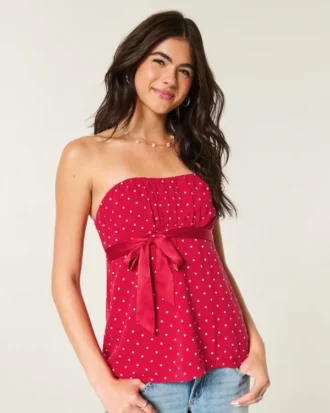 Top babydoll sans bretelles facile à porter