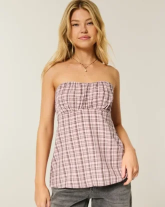 Top babydoll sans bretelles facile à porter