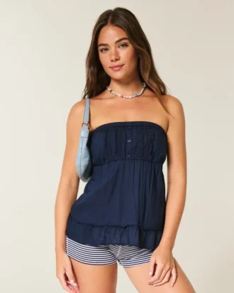 Top babydoll sans bretelles facile à porter
