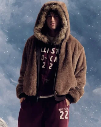 Veste à capuche en fausse fourrure