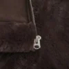 Veste à capuche en fausse peau lainée doublée de fausse fourrure