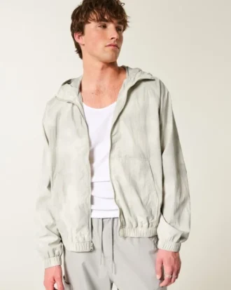 Veste coupe-vent zippée camouflage