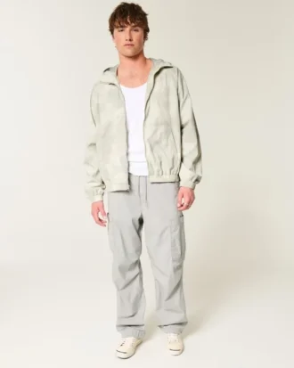Veste coupe-vent zippée camouflage