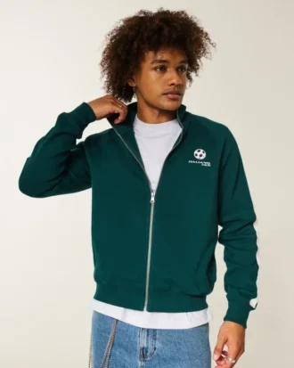 Veste de survêtement en molleton avec imprimé Coupe du monde de football 1990 en Italie