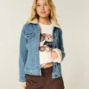 Veste en jean avec bordure en fausse fourrure Veste en jean avec bordure en fausse fourrure