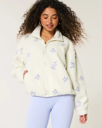 Veste en polaire Sherpa brodée