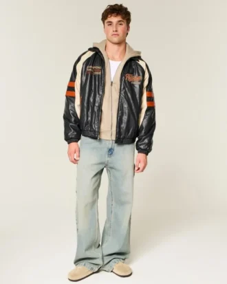 Veste en simili cuir avec motif graphique University of Texas at Austin Longhorns
