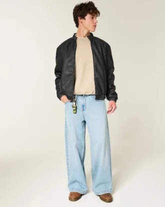 Veste graphique Hollywood en simili cuir